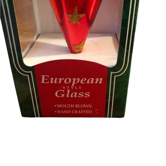 VTG 1996 Santa’s Best European Glass Deer Ornament 6” Mouth Blown Hand Crafted - Picture 5 of 6